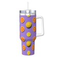 thumbnail image 1 of Daiia Yellow Lemon And Orange Printed 40 oz Tumbler with Handle,Ice Bully Insulated Tumbler 2 in 1 Lid Insulated Water Bottle Stainless Steel Travel Coffee Mug, 1 of 8