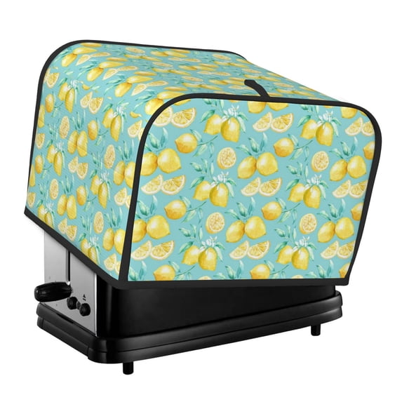 Daiia Yellow Lemon Pattern 4 slice Toaster Cover, Toaster Appliance Dust-proof Cover For Kitchen Small Appliance Dust Cover and Fingerprint Protection