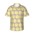 thumbnail image 1 of Daiia Yellow Lemon Slices Hawaiian Shirt for Men Gentle Cotton Regular Short Sleeve Casual-Small, 1 of 9