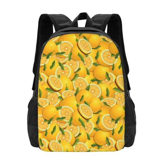 Daiia Yellow Limes Backpack for Men and Women -Durable Backpack Large Capacity, Water-Resistant Bag with Adjustable Straps and Laptop Compartment