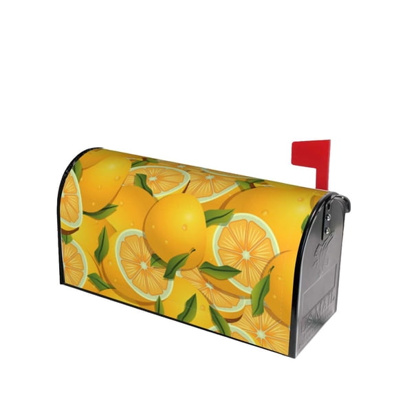 Daiia Yellow Limes Mailbox Cover , Magnetic Welcome Mailbox Wraps Post Letter Box Cover for Garden Yard Home Decor-21x18 in