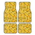 thumbnail image 1 of Daiia Yellow Limes Printed Car Floor Mats Set of 4, Durable Non Slip Auto Floor Carpet, Car Interior Carpets Proof Foot Pads Anti-Slip Cushion Automoetive Accessories, 1 of 6
