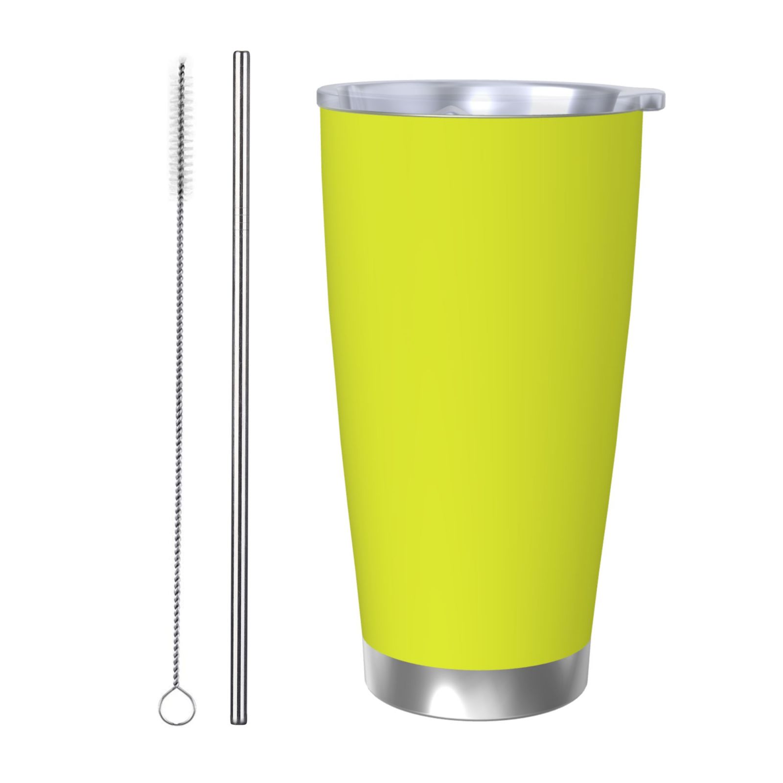 Daiia Yellow Printed 20oz Insulated Coffee Cup with Straw Topper, Fully ...