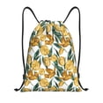 thumbnail image 1 of Daiia Yellow Tulips Pattern Drawstring Backpack, Gym Bag, Lightweight Backpack, Water-Resistant Bag Travel Sports Backpack, Fitness Bag, Yoga Bag-Medium, 1 of 6