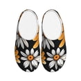 thumbnail image 1 of Daiia Yellow White Daisy Pattern Print Women’s Fuzzy Slippers Memory Foam Lightweight House Shoes Cozy Loafer Flannel House Shoes-39/40, 1 of 7