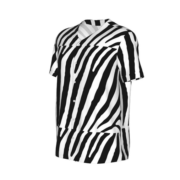 Daiia Zebra Mens Baseball Jersey Button Down Shirts Short Sleeve Sports Uniforms-Small