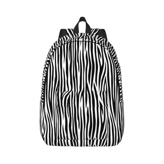 Daiia Zebra Skin Vintage Canvas Backpack for Men and Women ,Hiking Backpack,Travel Laptop Bag for School,Large Capacity Backpack-Small