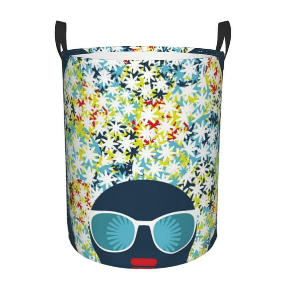 Daiia african Women Laundry Hamper With Handles Large Storage Basket/Toy Organizer/Dirty Clothes Collapsible Waterproof For College Dorms, Bedroom,Bathroom