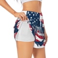 thumbnail image 1 of Daiia bass fish with the USA flag Pattern Women's 2 in 1 Running Shorts - Lightweight Athletic Workout Gym Yoga Shorts Liner with Phone Pockets-XX-Large, 1 of 7