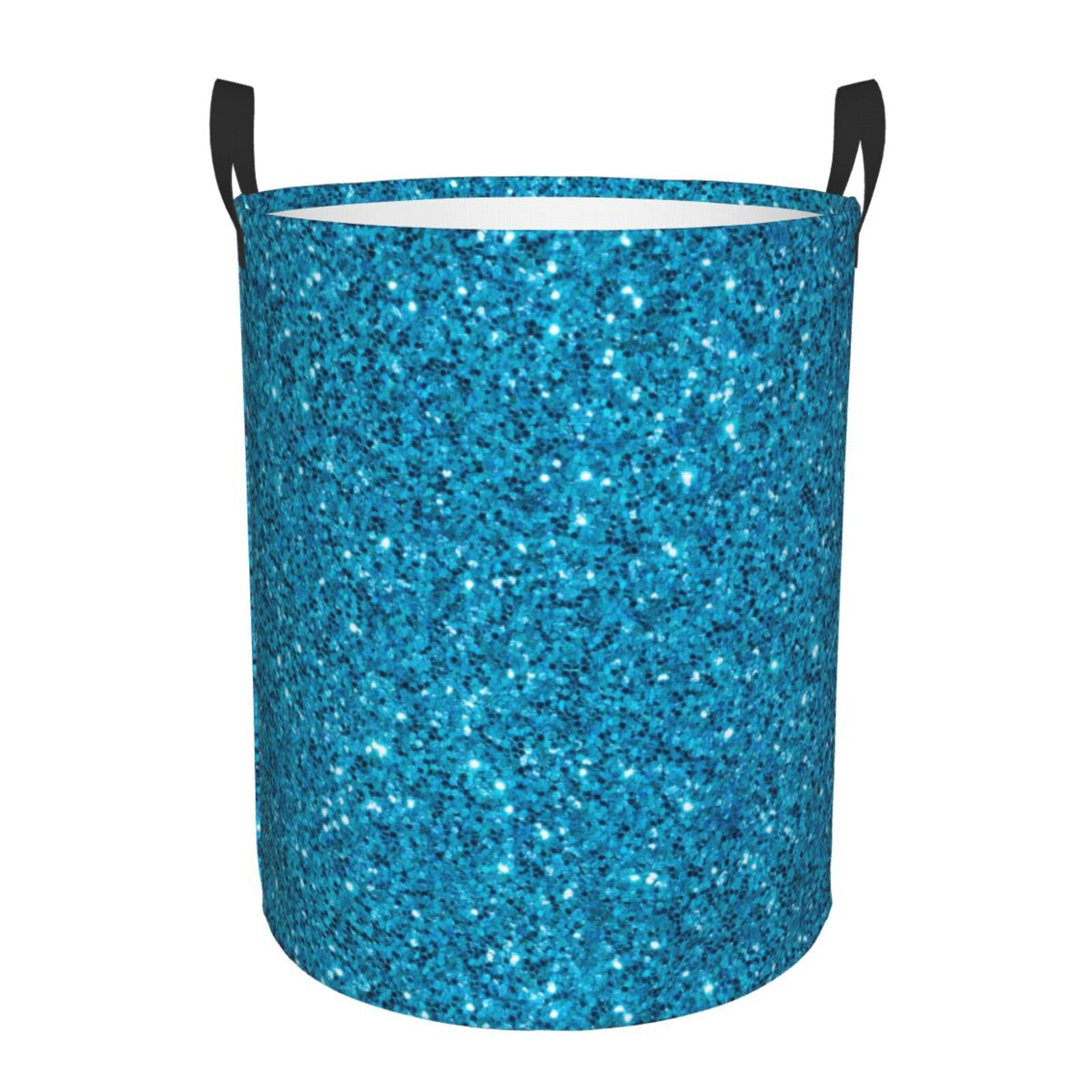Daiia blue Glitter Laundry Hamper With Handles Large Storage Basket/Toy