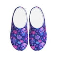 thumbnail image 1 of Daiia blue Skull purple flower1 Print Women’s Fuzzy Slippers Memory Foam Lightweight House Shoes Cozy Loafer Flannel House Shoes-40/41, 1 of 7