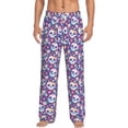 thumbnail image 1 of Daiia blue flower Skull colorful Men's Sleep Pant with Pockets and Drawstring,Pajama Pants-X-Large, 1 of 9