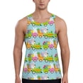 thumbnail image 1 of Daiia bunnies and chicks on a train Printed Men's Quick Dry Fit Muscle Tank Top Slim-Fit Tank Workout Tank Top Lightweight Sports Tank Top-Medium, 1 of 7
