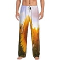 thumbnail image 1 of Daiia butterflies flying near sunflower in field Pattern Men's Sleep Pant with Pockets and Drawstring,Pajama Pants-XX-Large, 1 of 6