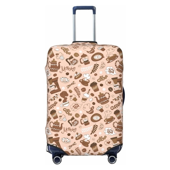 Daiia coffee tea pots Luggage Cover, Thickened Washable Travel Luggage Covers, Elastic Unique Baggage Covers for 18-20 inch Luggage-Medium