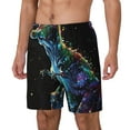 thumbnail image 1 of Daiia colorful flames dinosaur Mens Swim Trunks Swim Shorts Quick Dry Swim Shorts with Mesh Lining Pockets-3X-Large, 1 of 9