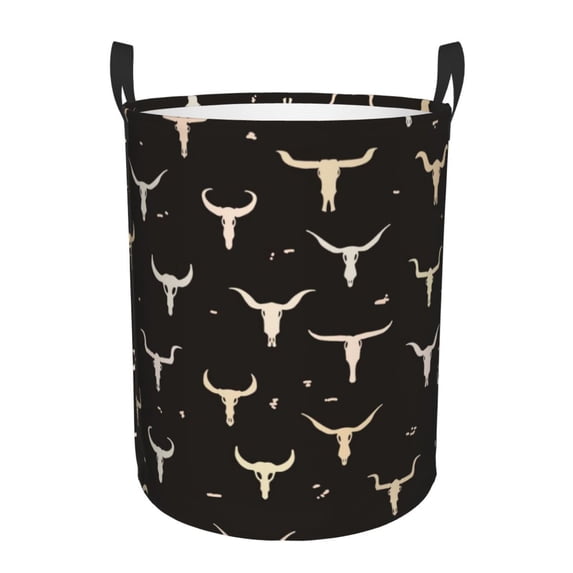 Daiia cow Skulls Laundry Hamper With Handles Large Storage Basket/Toy Organizer/Dirty Clothes Collapsible Waterproof For College Dorms, Bedroom,Bathroom