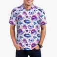 thumbnail image 1 of Daiia crystal Skull record lips Pattern Men’s Polo Shirts,Solid Deck Shirt,Classic Fit, Breathable Cotton Polo for Casual and Sport Wear-Medium, 1 of 7