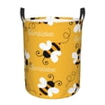 thumbnail image 1 of Daiia cute Bee Butterfly Yelllow Laundry Hamper With Handles Large Storage Basket/Toy Organizer/Dirty Clothes Collapsible Waterproof For College Dorms, Bedroom,Bathroom, 1 of 8