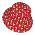 thumbnail image 1 of Daiia cute Christmas Moose Pattern Bucket Hat - Trendy Cotton Sun Hat for Beach, Golf, Fishing - Fun Outdoor Vacation Boonie for Men and Women, 1 of 9