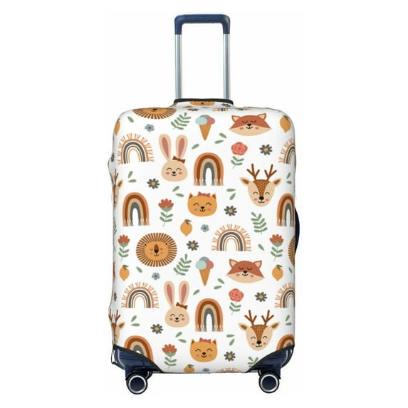 Daiia cute Rainbow Animal Luggage Cover, Thickened Washable Travel Luggage Covers, Elastic Unique Baggage Covers for 18-20 inch Luggage-Large