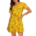 thumbnail image 1 of Daiia duck floating in the pool Print Women's Nightshirt Soft Nightgowns for Women Short Sleeve dress Short-sleeved Sleepwear, 1 of 6