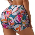 thumbnail image 1 of Daiia eggs Pattern Women's Workout Shorts Biker Shorts - High Waisted Workout Spandex Tummy Control Gym Running Yoga Shorts-X-Large, 1 of 8