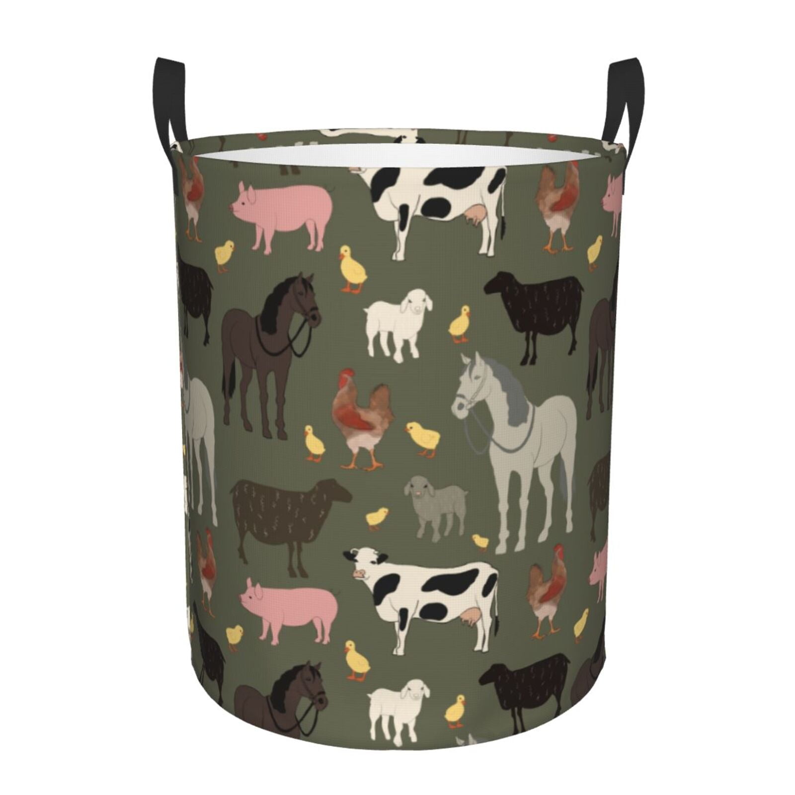 Daiia farm Animals Laundry Hamper With Handles Large Storage Basket/Toy