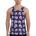 thumbnail image 1 of Daiia flower Skull rose Printed Men's Quick Dry Fit Muscle Tank Top Slim-Fit Tank Workout Tank Top Lightweight Sports Tank Top-3X-Large, 1 of 7