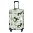thumbnail image 1 of Daiia green plaid Moose tree Luggage Cover, Thickened Washable Travel Luggage Covers, Elastic Unique Baggage Covers for 18-20 inch Luggage-Medium, 1 of 9