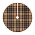 thumbnail image 1 of Daiia khaki coffee plaid Drawing Merry Christmas Tree Skirt , Xmas Large Lace-up Tree Skirt, Santa Snowflakes Rustic Home Decorations New Year Party Farmhouse Decor-30", 1 of 6