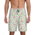 thumbnail image 1 of Daiia leaves bows Pattern Mens Woven Stretch Pajama Short,Short Pajama Pants-4X-Large, 1 of 6