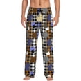 thumbnail image 1 of Daiia maple leaves Houndstooth Pattern Men's Sleep Pant with Pockets and Drawstring,Pajama Pants-Medium, 1 of 6