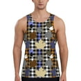 thumbnail image 1 of Daiia maple leaves Houndstooth Printed Men's Quick Dry Fit Muscle Tank Top Slim-Fit Tank Workout Tank Top Lightweight Sports Tank Top-X-Large, 1 of 7