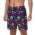 thumbnail image 1 of Daiia mushroom rainbow color Skull Mens Swim Trunks Swim Shorts Quick Dry Swim Shorts with Mesh Lining Pockets-X-Large, 1 of 9