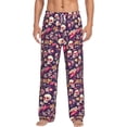 thumbnail image 1 of Daiia music Skull record Guitar Men's Sleep Pant with Pockets and Drawstring,Pajama Pants-Small, 1 of 9