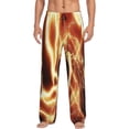 thumbnail image 1 of Daiia orange lightning Pattern Men's Sleep Pant with Pockets and Drawstring,Pajama Pants-Small, 1 of 6