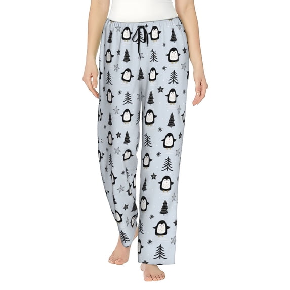 Daiia penguin tree star Women's Sleep Pant with Pockets and Drawstring,Pajama Pants-X-Large