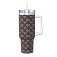 thumbnail image 1 of Daiia pink bow Printed 40 oz Tumbler with Handle,Ice Bully Insulated Tumbler 2 in 1 Lid Insulated Water Bottle Stainless Steel Travel Coffee Mug, 1 of 8
