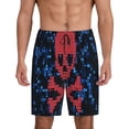 thumbnail image 1 of Daiia pirate skull Pattern Mens Woven Stretch Pajama Short,Short Pajama Pants-X-Large, 1 of 6