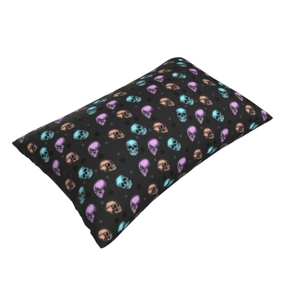 Daiia purple cyan brown Skull Bedding Waterproof Pillow Protector Zippered Queen – Bed Bug Proof Pillow Encasement-20"x30"