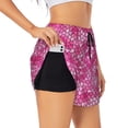 thumbnail image 1 of Daiia shiny with pink heart Pattern Women's 2 in 1 Running Shorts - Lightweight Athletic Workout Gym Yoga Shorts Liner with Phone Pockets-Small, 1 of 7