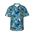thumbnail image 1 of Daiia snow board blue Hawaiian Shirt for Men Gentle Cotton Regular Short Sleeve Casual-3X-Large, 1 of 9