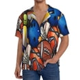 thumbnail image 1 of Daiia sport ball Pattern Men's Linen Shirts Short Sleeve Casual Shirts Button Down Shirt for Men Beach Summer Wedding Shirt-3X-Large, 1 of 5