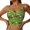 thumbnail image 1 of Daiia traditional Irish colours Printed Women's Sports Bra, Breathable Activewear Bra with U-Back Design and Removable Pads, Comfortable and Supportive for Yoga, Workout-Medium, 1 of 8