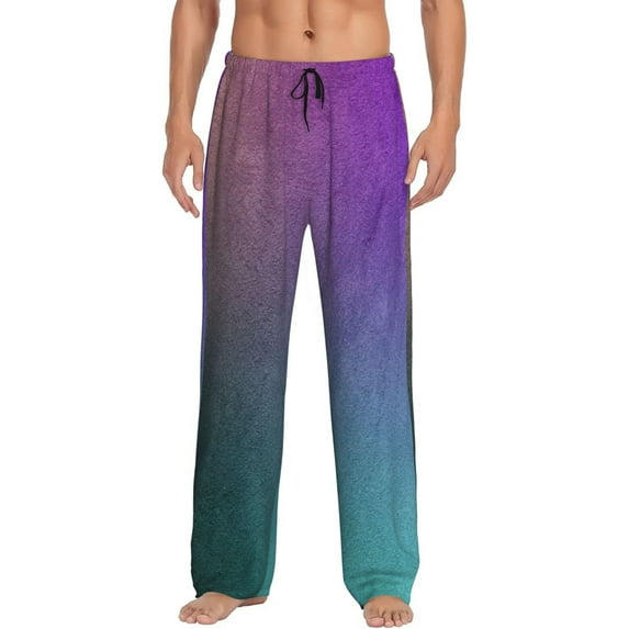 Daiia vintage dark paint Pattern Men's Sleep Pant with Pockets and Drawstring,Pajama Pants-Large