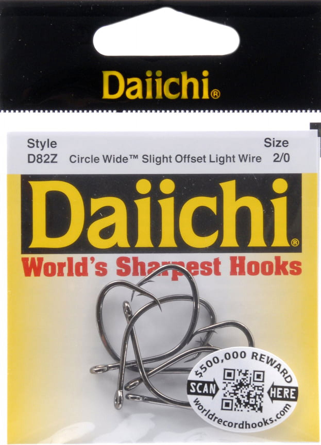 Daiichi D82Z-2/0 Circle Wide Hook Size 2/0 Forged Wide Gap Light