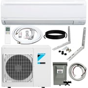Daikin 15,000 Btu 20 SEER2 LV Series Ductless Mini-Split Wall Mount Heat Pump Air Conditioner with 15 Installation Kit, Wall Bracket, 1/2 Electric Whip, 30A Fuse -230V