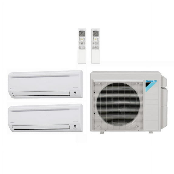 Daikin 36,000 Btu 17.7 SEER2 R-32 2-Zone Ductless Mini Split System - 7K-12K