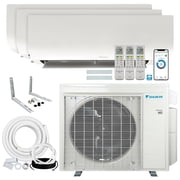 Daikin 24,000 BTU 9K + 9K + 12K 21SEER2 3-Zone Mini Split Wi-Fi Enabled Air Conditioner Heat Pump R-32 System with Maxwell 15 ft. Installation Kit and Wall Mounting Bracket